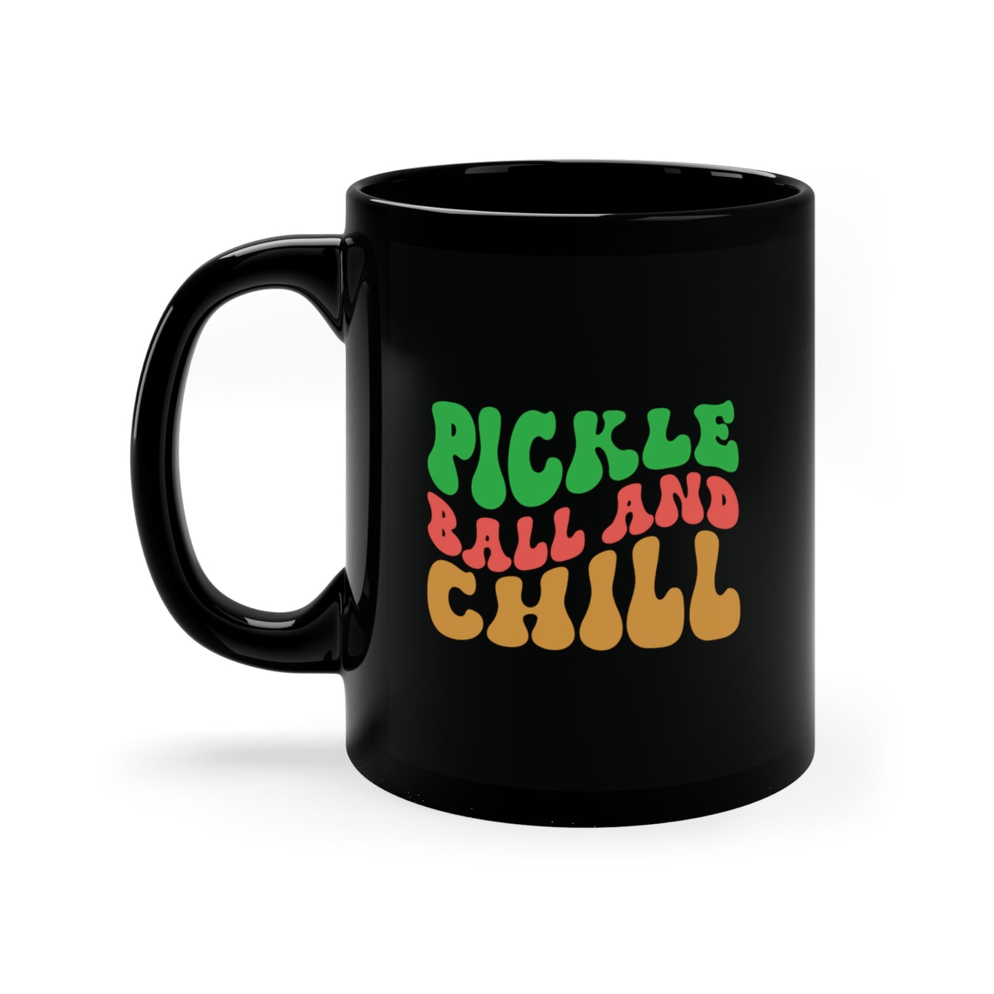 Pickleball and Chill 11oz Black Mug