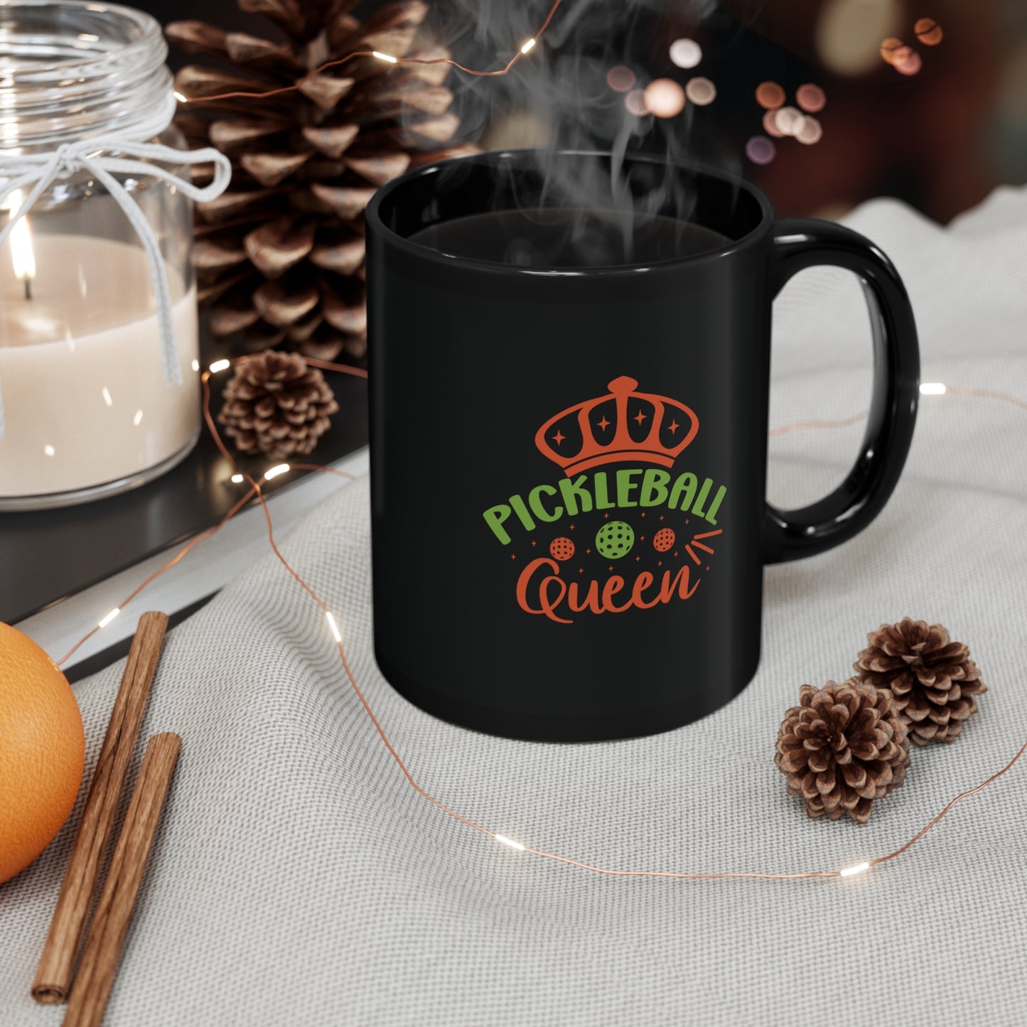 Pickleball Queen 11oz Black Mug