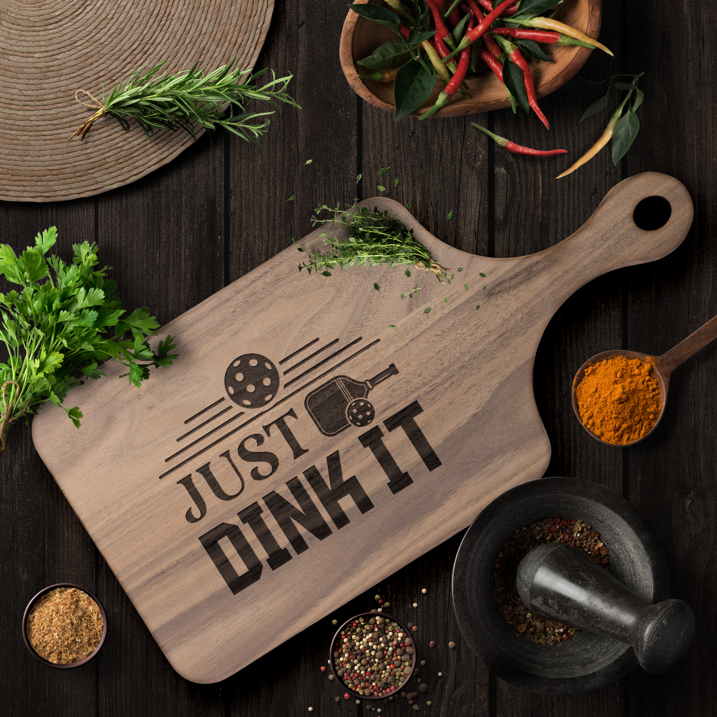 Pickleball Cutting Board, Pickleball Gifts, Just Dink It